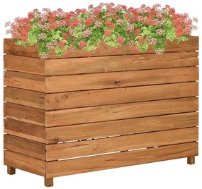 vidaXL Strat înălțat, 100x40x72 cm, lemn de tec reciclat și oțel