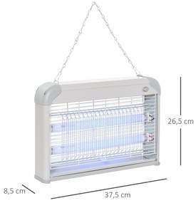 Outsunny Lampă Electrică Anti-Țânțari 20W, Acoperire Eficientă 37.5x8.5x26.5cm, Gri | Aosom Romania