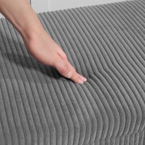 HOMCOM Bancă cu spațiu de depozitare, bancă tapițată pentru depozitare, pentru living, dormitor, hol, husă din catifea reiată, Gri | Aosom Romania