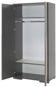 Set LONDON în culoarea antracit format dintr-un Pat copii (90x200) cu sertar, noptieră, Dulap camera copii cu 2 uși, birou cu cărucior de birou și