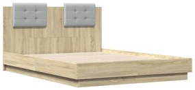 3209963 vidaXL Cadru de pat cu tăblie stejar sonoma 120x190 cm lemn prelucrat