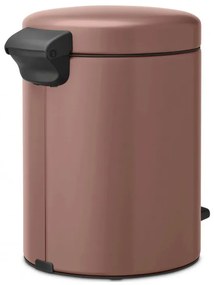 Cos de gunoi cu pedala Brabantia NewIcon 1008841, 5 L, Inchidere lina, Baza antiderapanta, Finisaj satinat, Maro