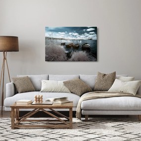 Tablou - Bărci de lemn pe lac (90x60 cm)