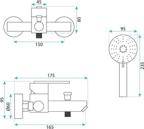 Baterie cada REA Ontario cupru periat