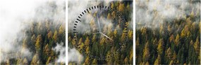 Tablou - Pădure în nori (cu ceas) (90x30 cm)