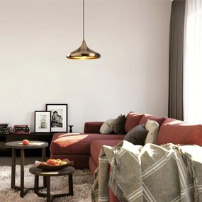 Lustră aurie cu abajur din metal ø 35 cm Berceste – Opviq lights
