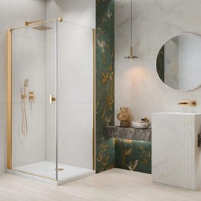 Cabina de dus dreptunghiulara cu usa batanta Radaway Nes KDJ I 80x70 cm finisaj auriu lucios-transparent stanga