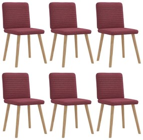 vidaXL Scaune de bucătărie pivotante, 6 buc., roșu vin, textil