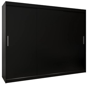 Dulap de haine 250 cm Toki (negru mat + negru mat). 1064864