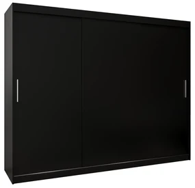 Dulap de haine 250 cm Toki (negru mat + negru mat). 1064864
