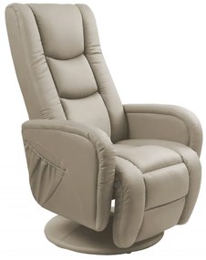 Fotoliu recliner cu functie de masaj Pulsar piele ecologica cappuccino H106 cm