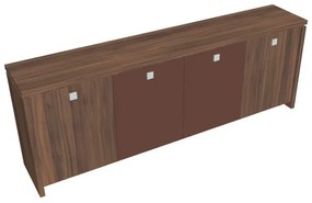 Dulap mic Verno 248 x 46 x 90 cm, uși combinate, nuc / maro