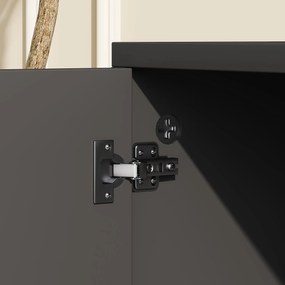 HOMCOM Dulap TV 42" Max cu 2 Rafturi deschise si Usa, Dulap TV Jos din PAL cu Roti, 80x45x39.5 cm, Alb | Aosom Romania