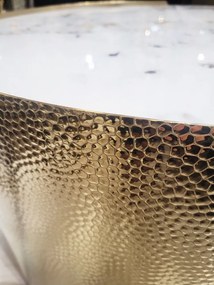 Masa de cafea Coccodrillo S marmura alba/auriu ø50/h55 cm