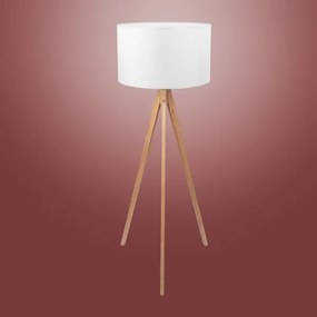 Lampadar TREVISO 1xE27/25W/230V alb/lemn