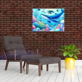 Tablou pe sticlă – Lume subacvatică (70x50 cm)