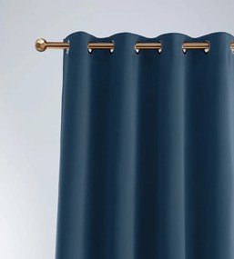 Draperii opace cu inele, albastru închis 140 x 280 cm
