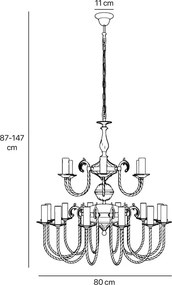 Candelabru 18 brate din alama stil clasic Petalo