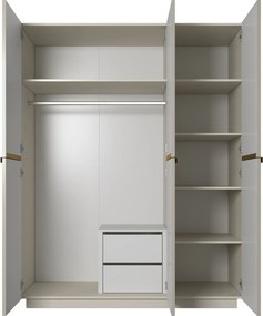 Dulap Nicole cu două sertare 150 cm - cașmir / mânere aurii
