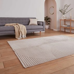 Covor maro deschis lavabil din fibre reciclate 160x230 cm Flores – Think Rugs