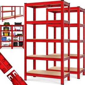 Deuba Set 2 rafturi 180x90x40cm - rosu