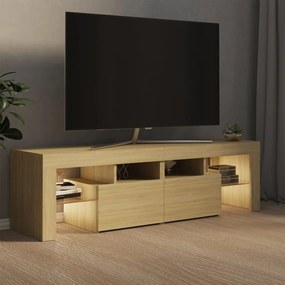 Comoda TV cu lumini LED, stejar Sonoma, 140x36,5x40 cm 1, Stejar sonoma