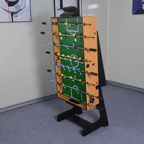 Masă de joc 4 în 1 pentru foosball, ping-pong, biliard și curling bowling