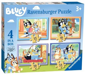 PUZZLE BLUEY 4 BUC IN CUTIE 12 16 20 24 PIESE - RAVENSBURGER (RVSPC03111)