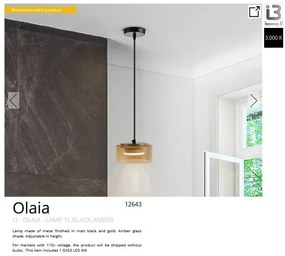 Pendul LED design moderm Olaia chihlimbar