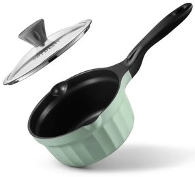 Cratita BUYDEEM CP141, 1.8 l, Capac din sticla, Aluminiu turnat, Fara PFOA, Acoperire antiaderenta, Verde