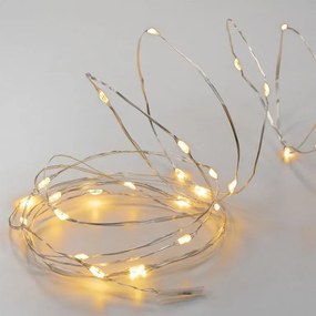 Lanț luminos cu temporizator - 200 LED, alb cald