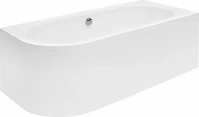 Cada asimetrica Besco Avita 180x80 cm alb lucios cu montaj dreapta