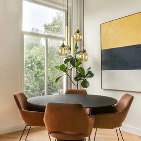 Lustr CALYPSO 2xGU10/60W + 3xE27/60W, negru/auriu, pe cablu