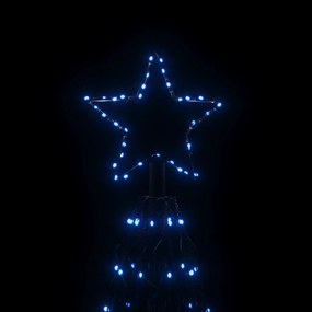 Brad de Craciun conic, 1400 LED-uri, albastru, 160x500 cm Albastru, 500 x 160 cm, Becuri LED in forma zigzag, 1