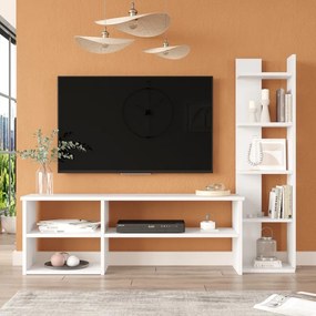 Set mobilier living Perla, Pako World, Alb, 120x29x41 cm