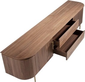 Comoda TV moderna design LUX Wood and Gold