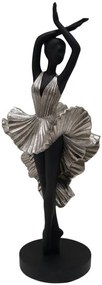 Statueta neagra / argintie din rasina, 17 x 14,8 x 43 cm, Donnina Fashion Mauro Ferreti