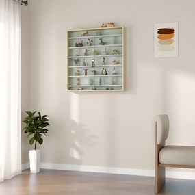 HOMCOM Vitrină de Perete, cu 5 Rafturi Ajustabile, din Lemn, PAL, Sticlă, 80 x 9,5 x 83 Cm, Alb și Gri | Aosom Romania