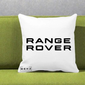 Perna Personalizata cu emblema Range Rover, 40x40 cm, Alba Mata, Husa Detasabila, Perna Inclusa, BEKZ®