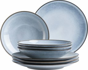 Mäser Set de farfurii adânci și plate, 8 bucățiSMOKY'S – albastru