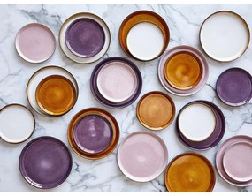 Farfurie neagră/mov din gresie ø 27 cm Gastro Black/Purple – Bitz