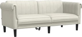 vidaXL Canapea cu 2 locuri, crem, catifea