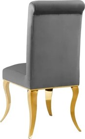 Set 2 scaune stil baroc Modern Barock, gri/ auriu