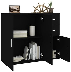 Servanta, negru, 91x29,5x75 cm, lemn prelucrat