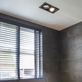 Spot integrat negru reglabil AR111 cu 2 lumini - Oneon