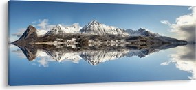 Tablou cu munți și reflectarea lor (120x50 cm)