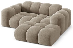 Colțar maro deschis cu tapițerie din chenille (cu colț pe partea dreaptă/cu șezlong) Treno – Cosmopolitan Design