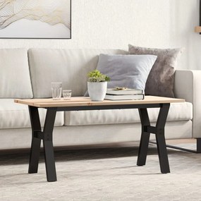 vidaXL Masă de cafea, cadru Y, 100x50x45 cm, lemn masiv pin și Oţel