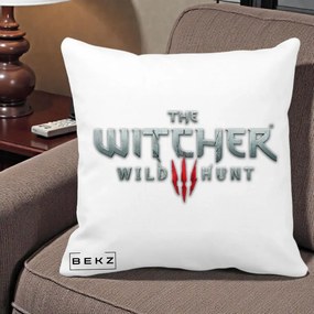 Perna Personalizata The Witcher 3 Wild Hunt, 40x40 cm, Alba Mata, Husa Detasabila, Perna Inclusa, BEKZ®
