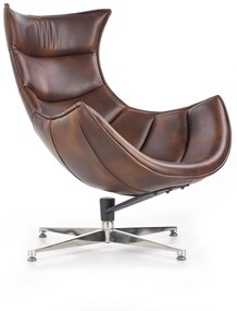 Fotoliu tapitat Luxor maro - H 96 cm